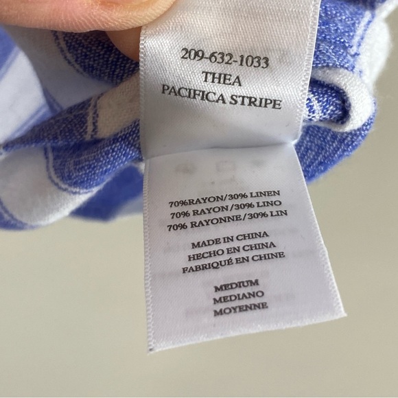 Rails Women’s Blue and White Striped Cropped Button Front Shirt Blouse Sz M - Picture 6 of 11